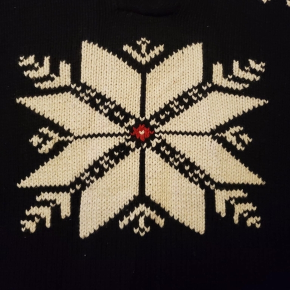 Polo by Ralph Lauren Black Snowflake Cardigan Sweater - Picture 2 of 6